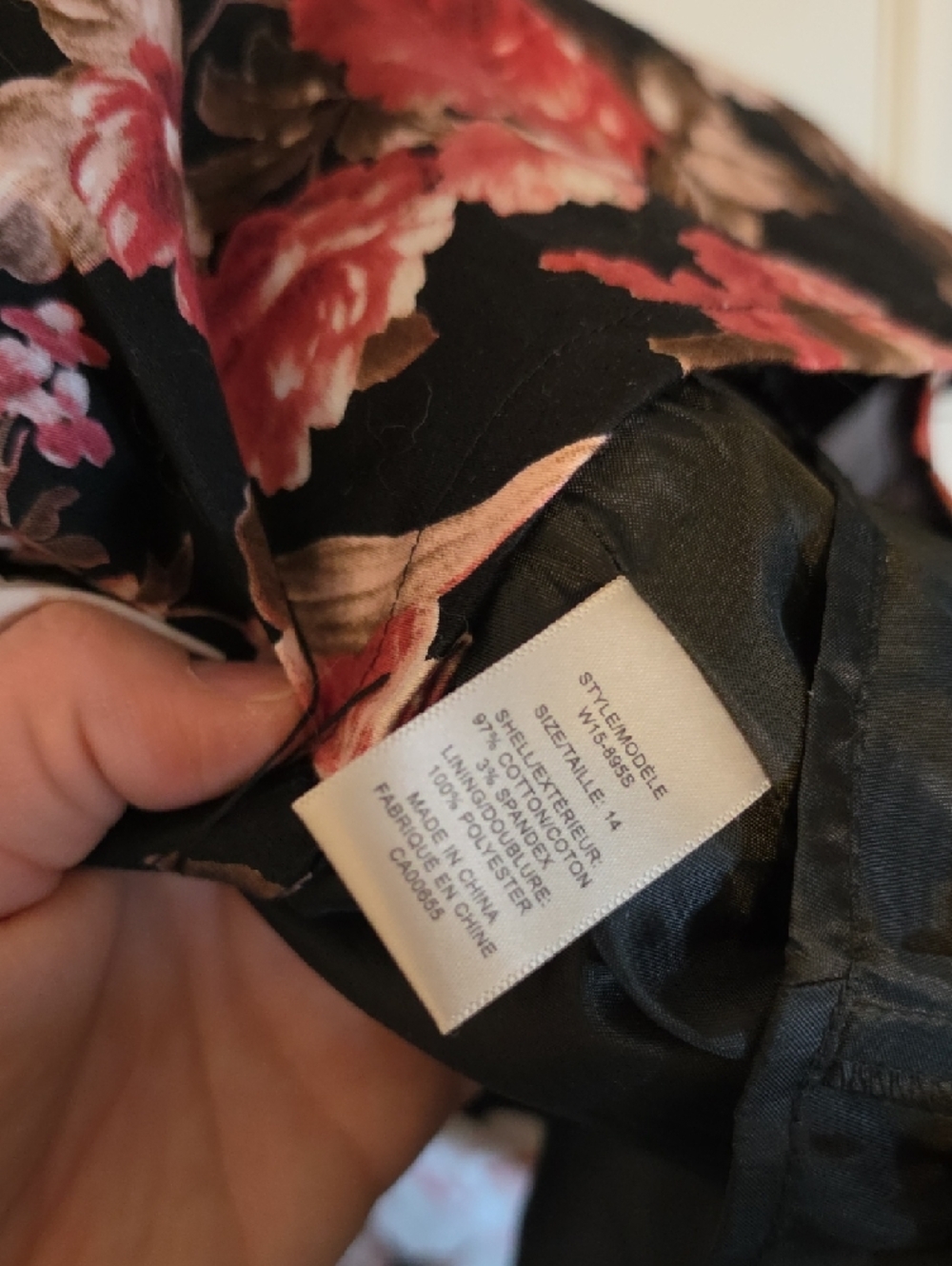 RW&CO. Black Floral Mini Dress with Pink & Brown Accents - Picture 3 of 7